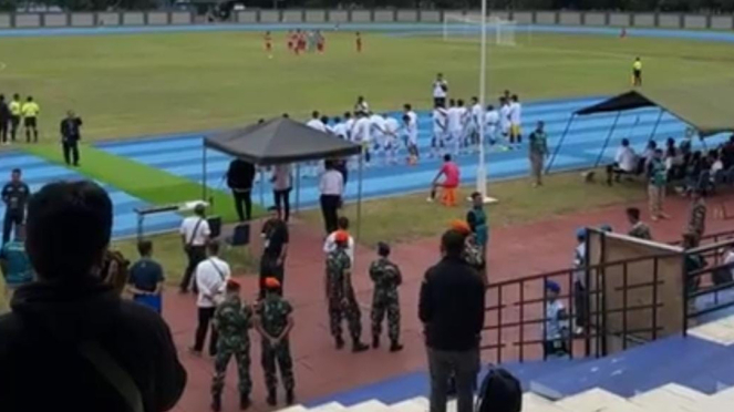 Laga Deltras vs Persibo di Stadion Sasana Krida AAU (istimewa)