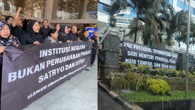 Pegawai Kemendikti Gelar Demo