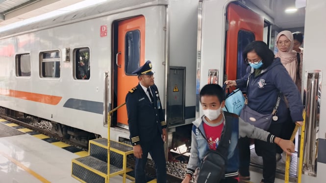 Aktivitas penumpang di Stasiun Medan.(dok KAI Sumut)