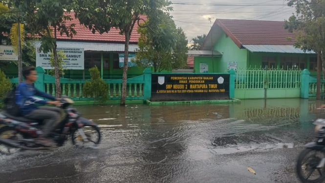 Salah satu sekolah di Kabupaten Banjar yang terdampak banjir - Foto Dok Faidur