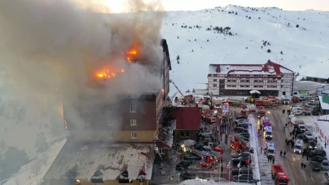 Mengerikan! 76 Korban Tewas Akibat Kebakaran di Hotel Resor Ski di Turki