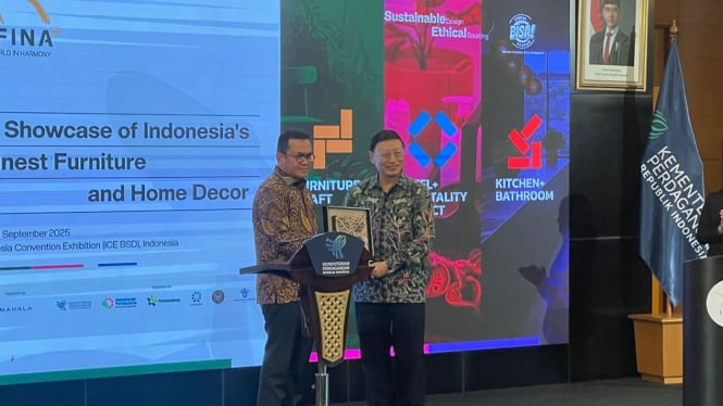 Menteri Perdagangan, Budi Santoso, saat meluncurain International Furniture and Craft Fair Indonesia (IFFINA) 2025 di Kementerian Perdagangan, Jakarta, Kamis, 23 Januari 2025