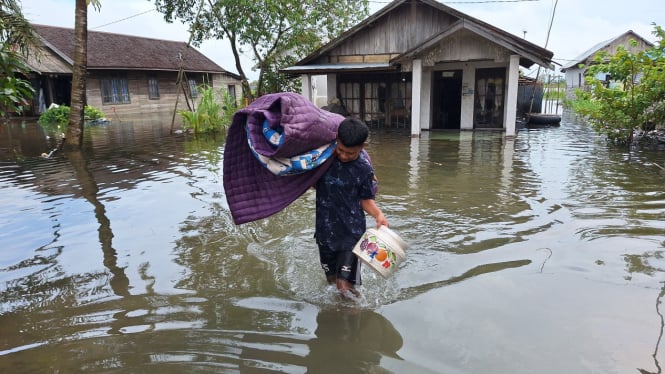 Salah satu warga Kota Banjarbaru korban musibah banjir - Foto Dok Faidur 