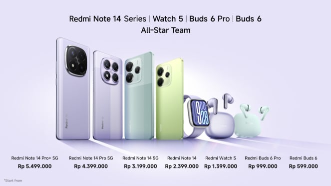 Harga Xiaomi Redmi Note 14 Series.