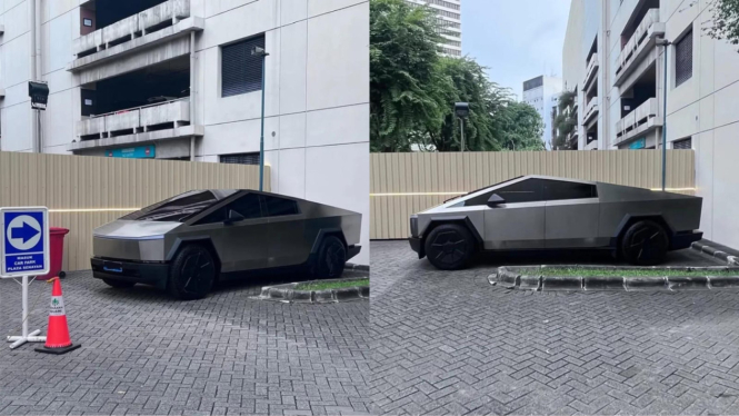 Viral Mobil Tesla Cybertruck Tertangkap Sedang Parkir di Mal Jakarta, Auto Bikin Geger Warganet