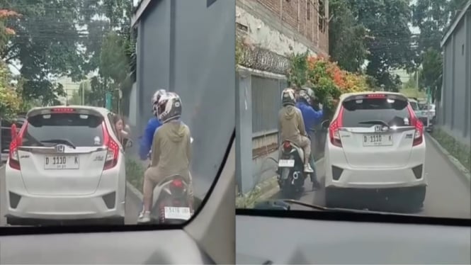 Viral Pengemudi Mobil Honda Jazz Adu Cekcok dengan Pengendara Motor Vario, Ini Penyebabnya