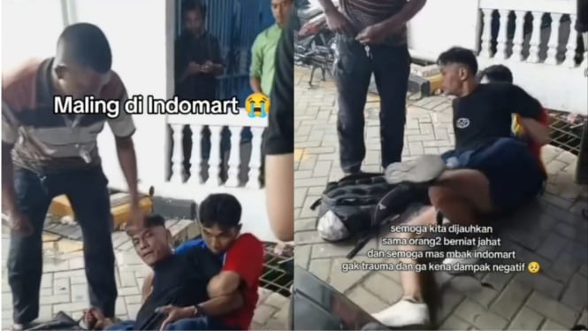 Viral! Detik-detik Aksi Karyawan Minimarket Berusaha Tangkap Pelaku Pencurian, Warganet: Kenapa Pada …