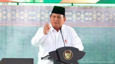 Presiden Indonesia Prabowo Bank menghadiri upacara pembukaan Nahdlatul Ulamo (NU) pada upacara pembukaan Muslim XVIII.