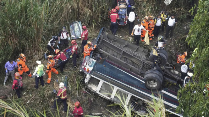 Kecelakaan bus di Guatemala, Senin 10 Februari 2025