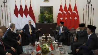 Muelle. Reunión especial entre el presidente Kroboano y el presidente turco, el presidente Tayyip Erdogan