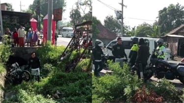 Viral Rombongan Motor Harley Davidson Kecelakaan Tuggal Dan Masuk Parit