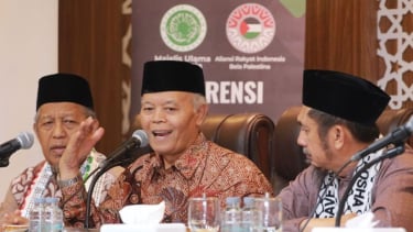 Pengarah Aliansi Rakyat Indonesia-Bela Palestina (Ari-BP) Hidensi Nur Wahid. 