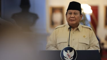 Presiden Prabowo Subianto Konferensi Pers di Istana Merdeka