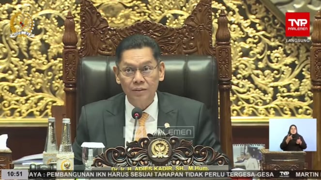 Wakil Ketua DPR Ri Adies Kadir Dalam Rapat Paripurna Pengesahan Ruu Minerba Menjadi Uu Di Kompleks Parlemen, Senayan, Jakarta Pusat, Selasa, 18 Februari 2025 (Sumber: Tangkapan Layar YouTube TV Parlemen))