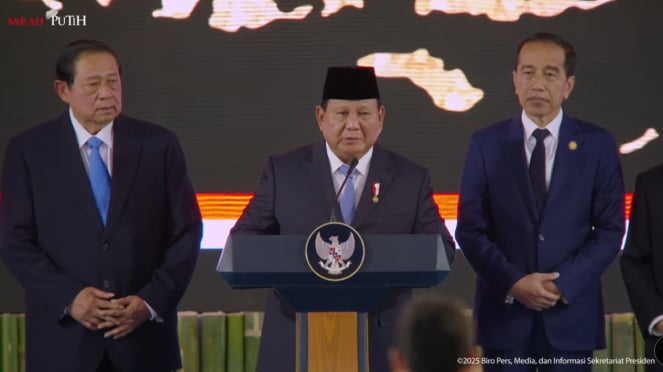 El presidente de Indonesia, Prabo, Jakarta, Yakarta Yakarta Yakarta, Central Yakarta, lunes 24 de febrero de 2025 inauguró el complejo del Palacio del Presidente de Yakarta (Fuente: Sabio: Escala de la Secretaría del Presidente).