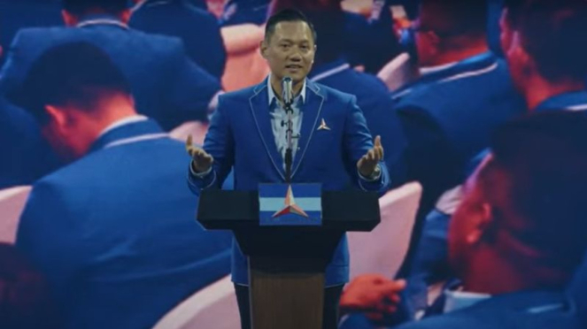 Ketua Umum Partai Demokrat Agus Harimurti Yudhoyono (AHY) di Kongres Demokrat.