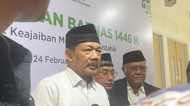 Ketua Baznas Noor Achmad Usai Kegiatan Tarhib Ramadhan 1446 H Baznas RI di Jakarta.