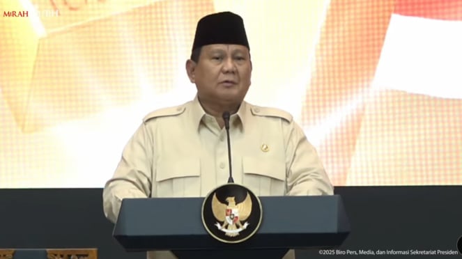 Presidente de Indonesia Prabo Gad Tower, Central Yakarta, miércoles 26 de febrero de 2025 Servicio Golden Bank inaugurado (Fuente de fotos: Secretaría Presidencial de YouTube)