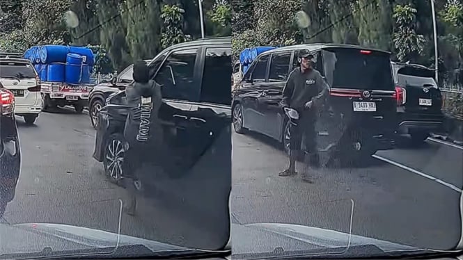 Bagi Warga Jakarta Hati-hati! Ada Pria Nekat Begal Spion Mobil di Kemacetan