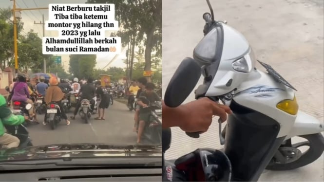 Niat Berburu Takjil, Pasutri Ini Malah Tak Sengaja Bertemu Motornya yang Hilang Dicuri 2 Tahun Lalu