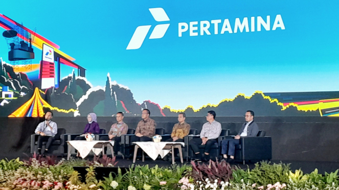 (Jajaran Direkssi Pertamina Dalam Acara Media Briefing Dan Buka Puasa Bersama Media, Di Grha Pertamina, Jakarta Pusat, Selasa, 4 Maret 2025)