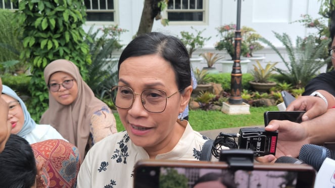 Menteri Keuangan, Sri Mulyani Di Kompleks Istana Kepresidenan, Jakarta Pusat, Jumat, 7 Maret 2025