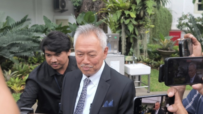 Pengusaha Tomy Winata di Kompleks Istana Kepresidenan, Jakarta Pusat