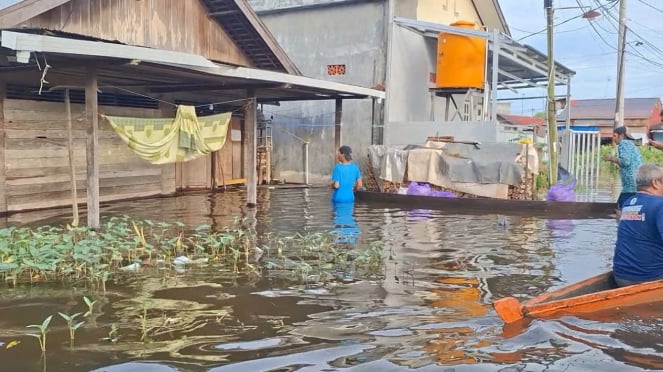 Kondisi Banjir Yang Dialami Oleh Sebagian Kabupaten Banjar - Foto Dok Faidur