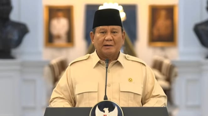 Presiden RI, Prabowo Subianto Umumkan Pencairan THR di Istana Negara