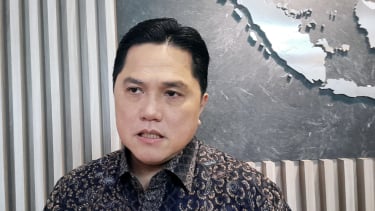 Menteri Bumn, Erick Thohir, saat Ditemui di Kantor Kementerian Bumn, Jakarta, Rabu, 12 Maret 2025