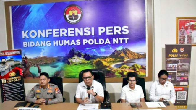 Jumpa pers Polda NTT terkait penyelidikan kasus pencabulan anak oleh AKBP Fajar 