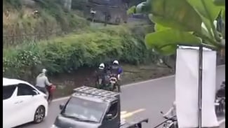 Viral Video Patwal Tendang Pengendara Motor di Puncak Bogor, Polisi Buka Suara