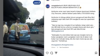 Detik-Detik Sopir Taksi Online Vs Taksi Listrik Adu Jotos depan Kalibata City, Ini Pemicunya