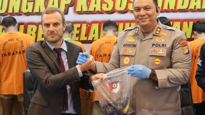 Konfrensi pers kasus pembegalan warga Prancis di Sunda Kelapa