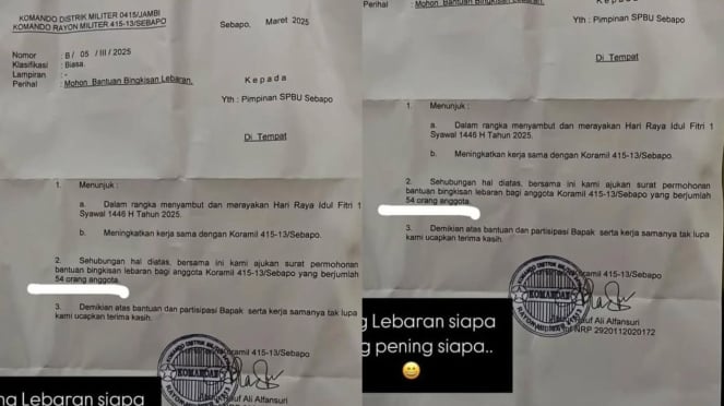 Koramil di Jambi Diduga Minta Bingkisan Lebaran ke Pengusaha untuk 54 Anggota