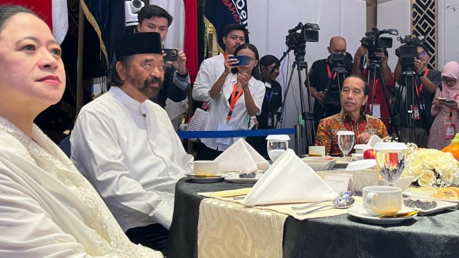 Momen Puan dan Jokowi Duduk Bareng di Acara Bukber Nasdem