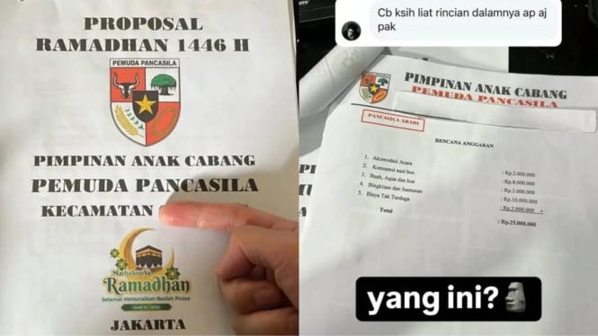 Beredar Proposal Ormas Pemuda Pancasila Minta Anggaran Biaya Sampai Rp25 Juta