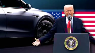 Ilustrasi Donald Trump dan kebijakan tarif mobil impor