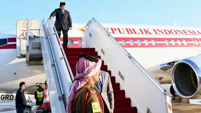 Presidente indonesio Prabo Marka Marka Aeropuerto militar, Amman, Jordania (Fuente de Foto: Kahio - La Oficina de Prensa de la Secretaría del Presidente)