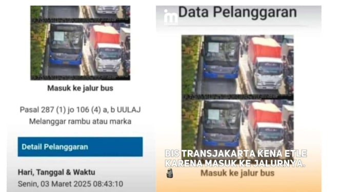 Viral Bus Transjakarta masuk jalurnya malah kena tilang ETLE