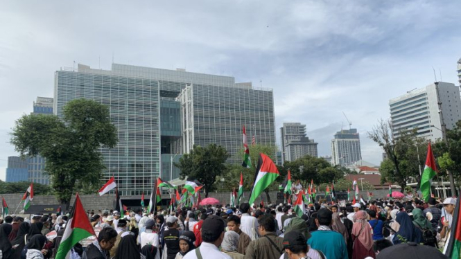 Ratusan Massa Bela Palestina Geruduk Kedubes AS Hari Ini