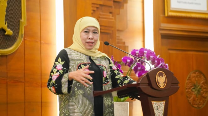 El gobernador de Java Oriental Khofifah Inder Parwansa. (Relaciones públicas provinciales de Java Oriental)