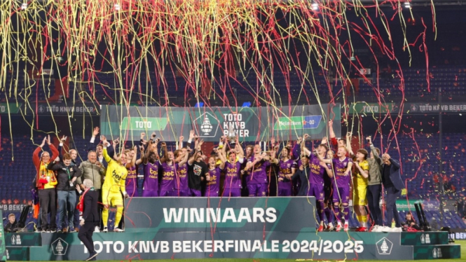 Dean James Absen saat Go Ahead Eagles Juara KNVB Cup
