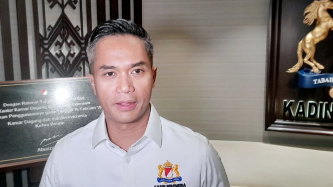 [Ketua Umum Kadin Indonesia, Anindya Bakrie, saat ditemui di Menara Kadin, kawasan Kuningan, Jakarta Selatan, Kamis, 24 April 2025]