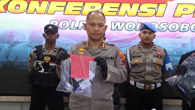 Kapolres Wonosobo, AKBP M Kasim Akbar merilis kasus koboi pria di Wonosobo