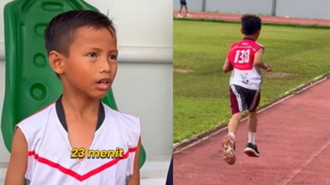Davin, Bocah 10 Tahun Asal Samarinda Lari 5 KM di Bawah 22 Menit