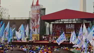 Peringatan hari buruh di Monas