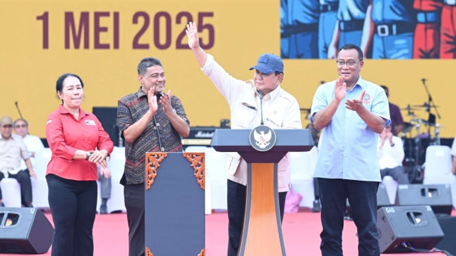 Presiden Prabowo Subianto di peringatan Hari Buruh 2025