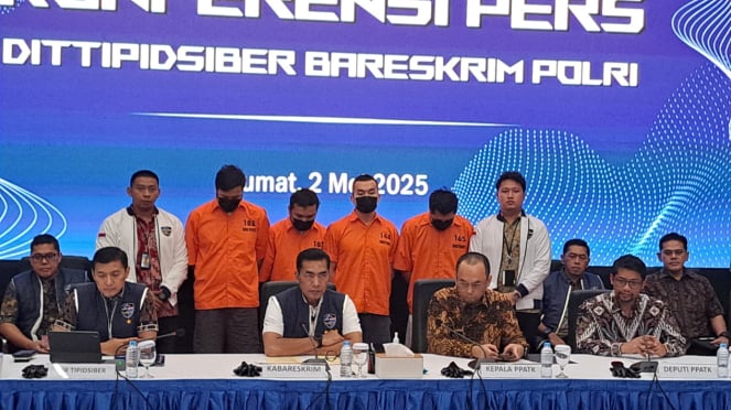 Conferencia de prensa Bareskrim Polri Hiwin Care de juegos de azar en línea 