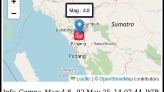 Gempa Sesar Sianok 3 Kali Getarkan Tanah Padang Panjang, Siaga Lindu Susulan
